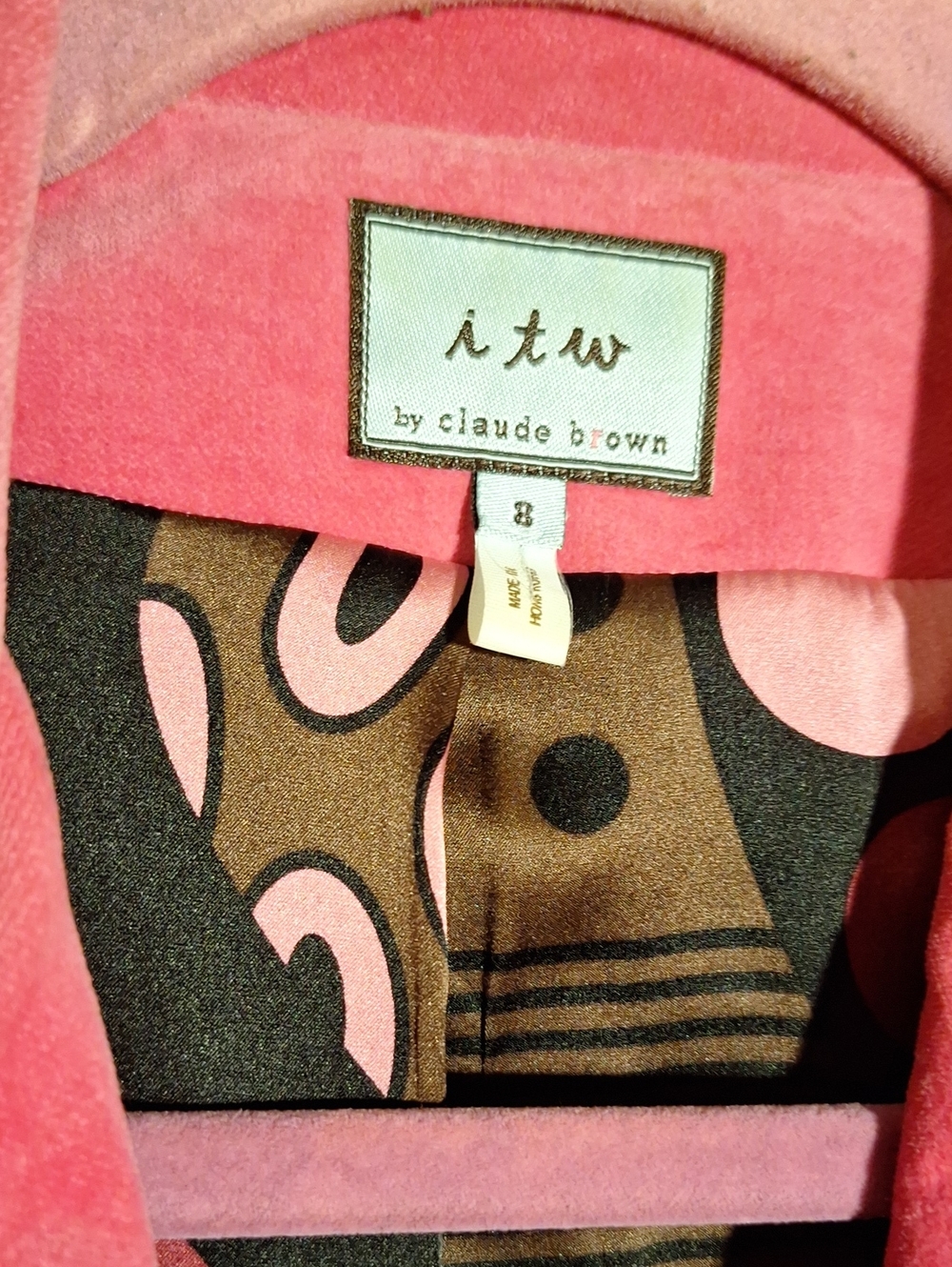 Itw By Claude Brown Hot Pink Women's Tailored Blazer